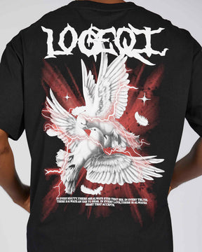 Camiseta con estampado de logo desgastado 