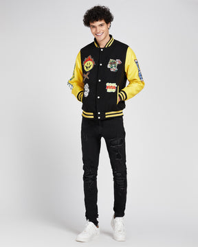 Vintage Baseball Jacket with Patches