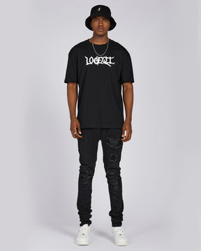 Camiseta con estampado de logo desgastado 