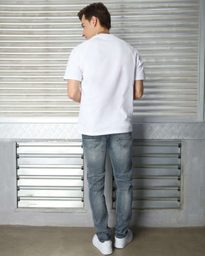 LOGEQI Men’s Distressed Slim Fit Jeans – Vintage Blue