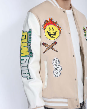 Vintage Baseball Jacket with Patches