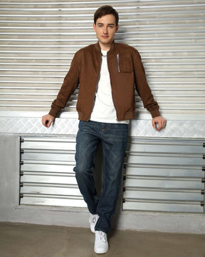 LOGEQI Men’s Stand Collar Utility Jacket – Minimalist Zip-Up in Grey, Khaki & Coffee