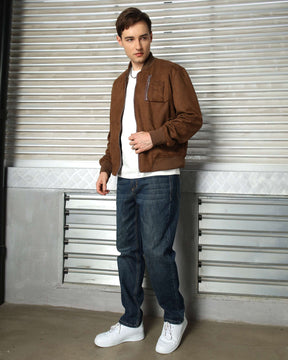 LOGEQI Men’s Stand Collar Utility Jacket – Minimalist Zip-Up in Grey, Khaki & Coffee