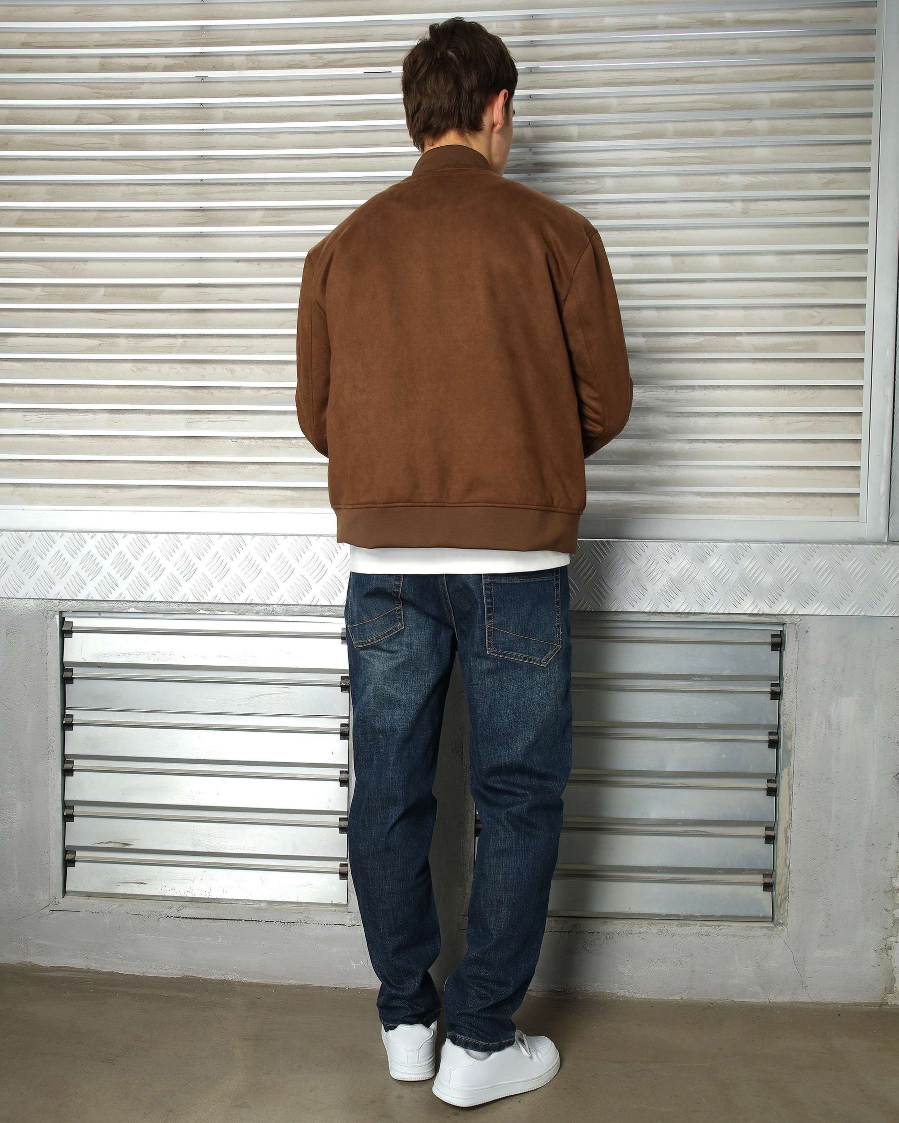 LOGEQI Men’s Stand Collar Utility Jacket – Minimalist Zip-Up in Grey, Khaki & Coffee