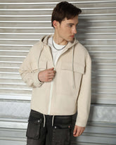 LOGEQI Men’s Minimalist Hooded Jacket – Soft Casual Zip-Up in Grey, Khaki & Coffee