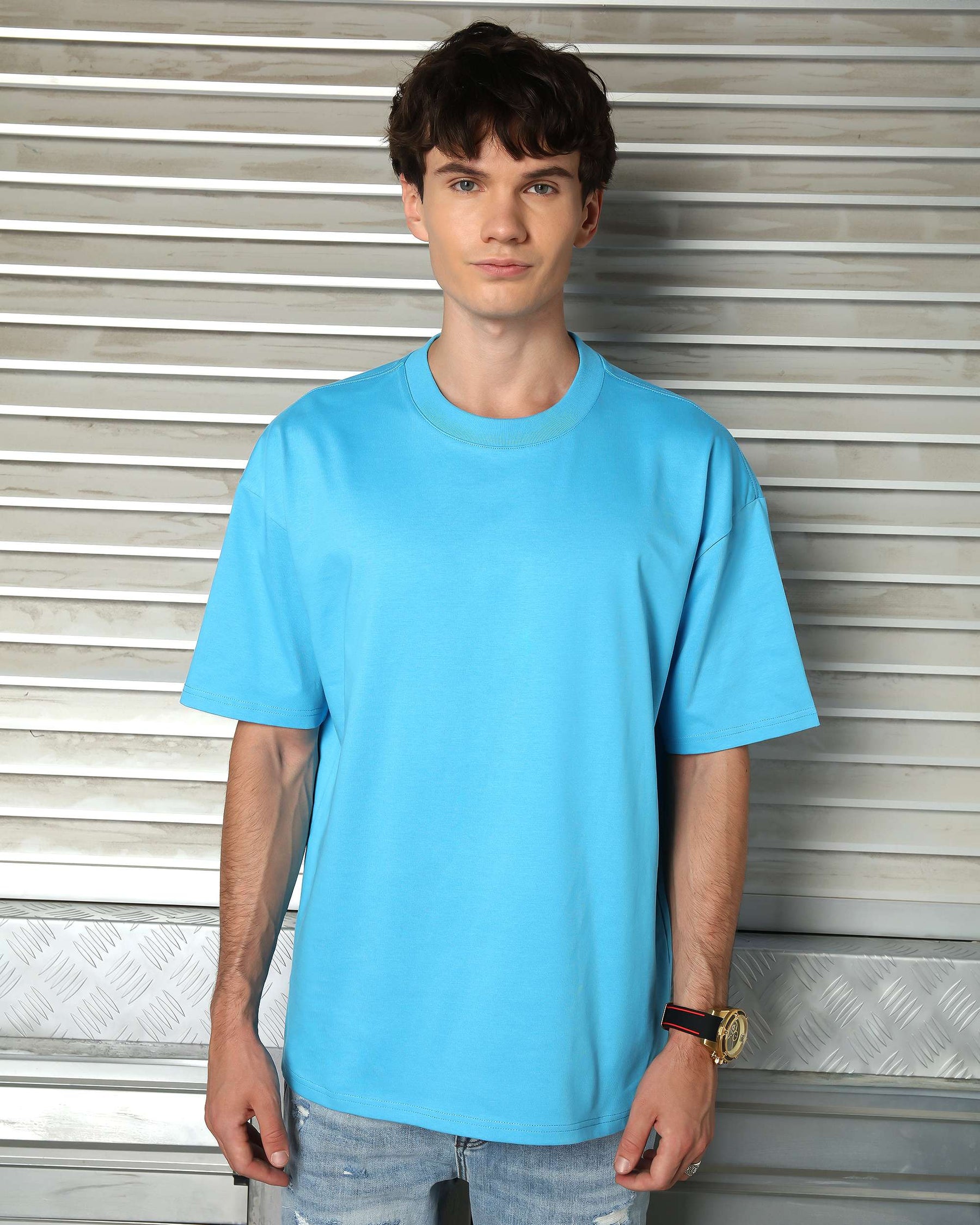 LOGEQI Men's 250G 100% Cotton Oversized T-Shirt – Multi-Color Wholesale, 10 Pieces/Pack