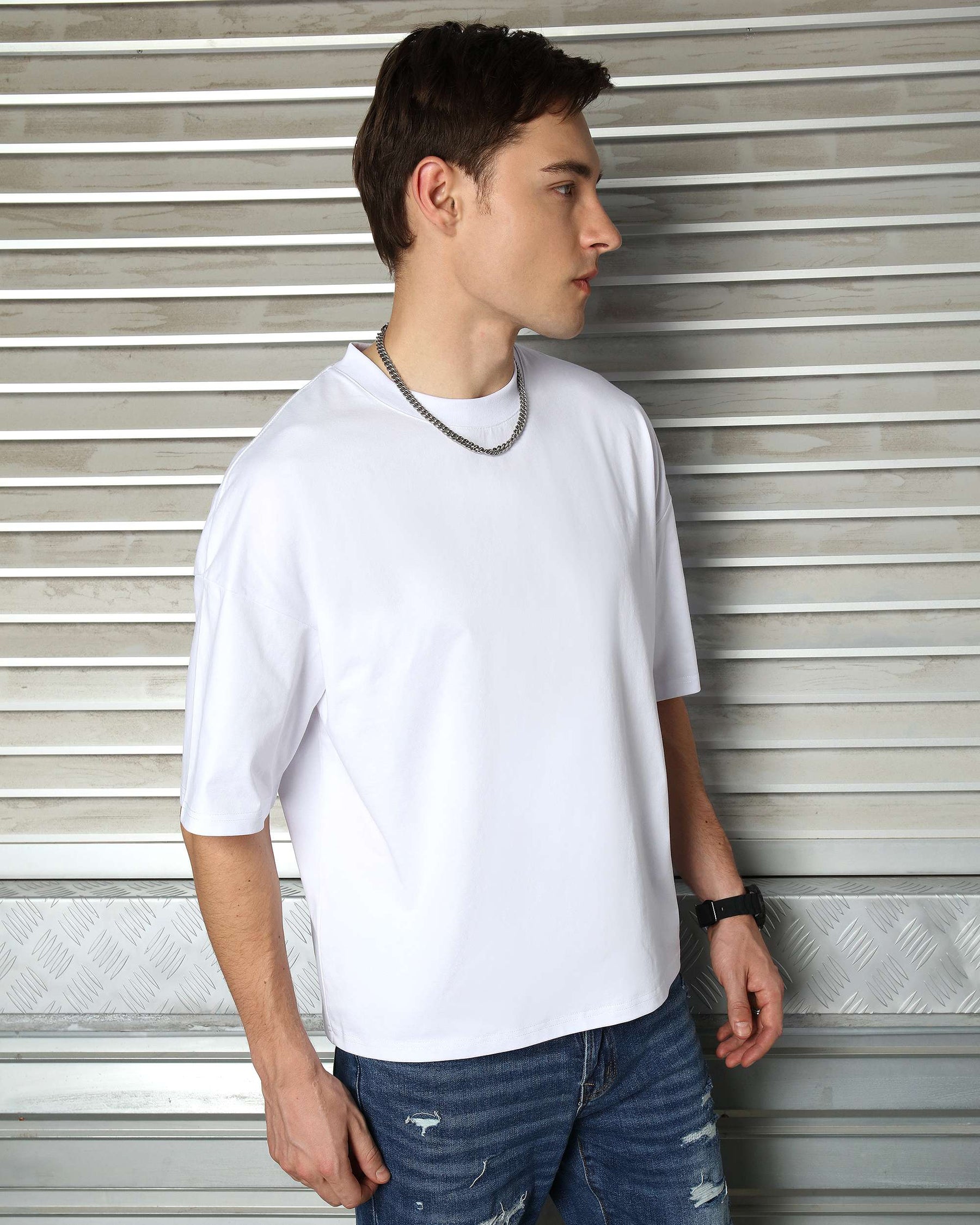 LOGEQI Men's Oversized Basic T-Shirt | 10-Piece Wholesale Pack