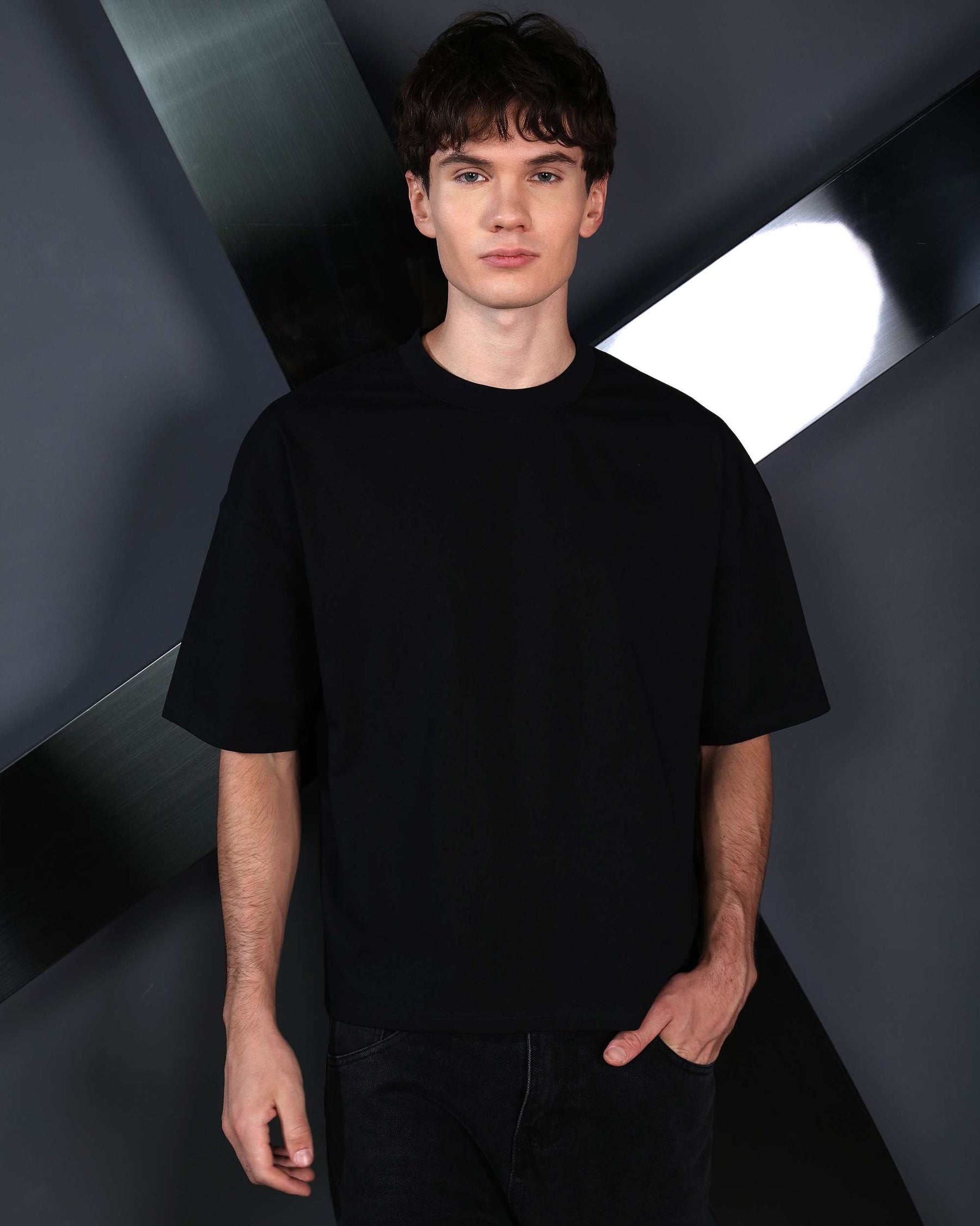LOGEQI Men's Oversized Basic T-Shirt | 10-Piece Wholesale Pack