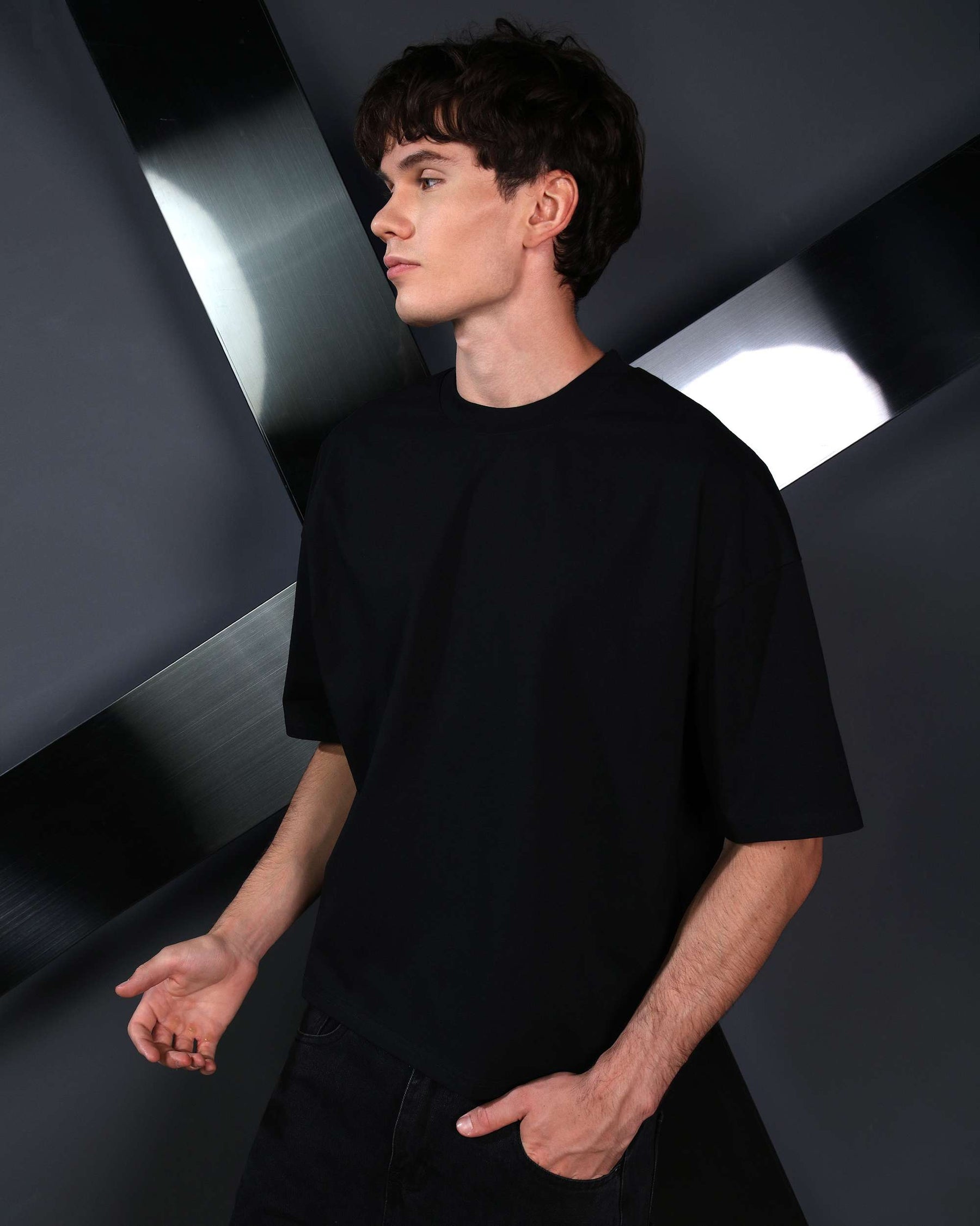 LOGEQI Men's Oversized Basic T-Shirt | 10-Piece Wholesale Pack