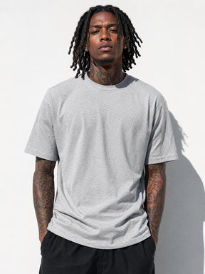 LOGEQI Men's 100% Cotton Plain T-Shirt 180 GSM Lightweight Loose Fit Basic Tee - 10 Pieces/Pack