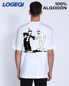 Men’s Ghost Clown Graphic T-Shirt – 100% Cotton Streetwear Tee