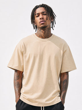 LOGEQI Men's 100% Cotton Oversized T-Shirt – Relaxed Fit Basic Tee, 10 Pieces/Pack