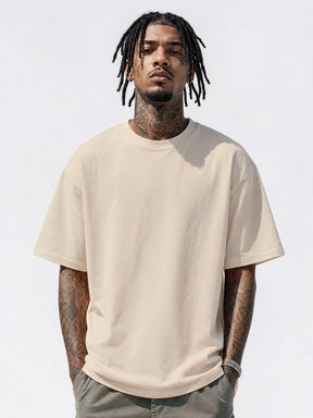 LOGEQI Men's 100% Cotton Plain T-Shirt 180 GSM Lightweight Loose Fit Basic Tee - 10 Pieces/Pack
