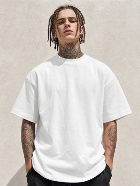 LOGEQI Men's 100% Cotton Oversized T-Shirt – Relaxed Fit Basic Tee, 10 Pieces/Pack