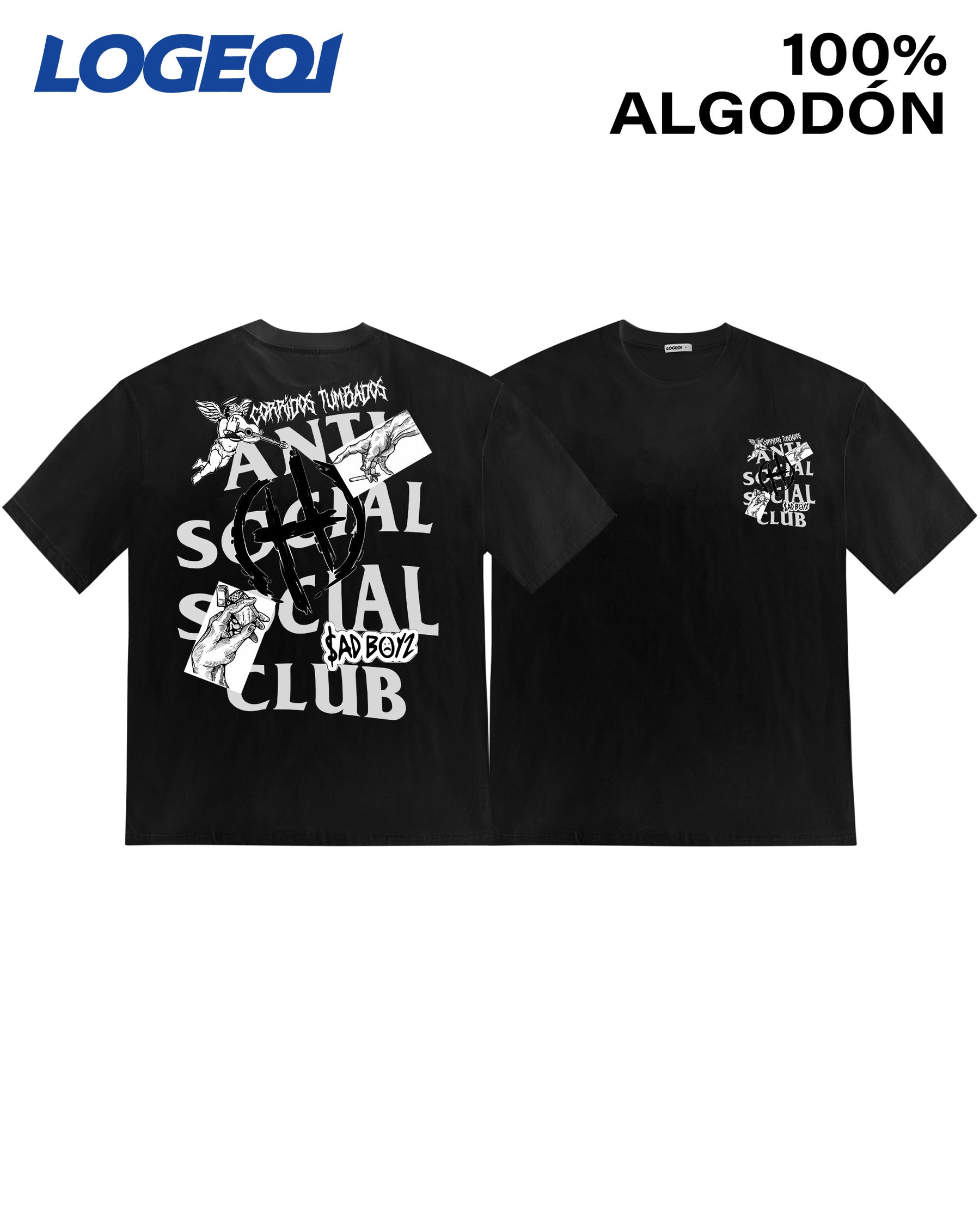Anti Social Club Men's Streetwear Graphic T-Shirts 100% Cotton