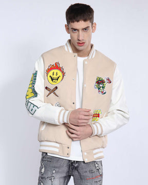 Vintage Baseball Jacket with Patches