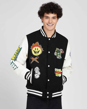 Vintage Baseball Jacket with Patches