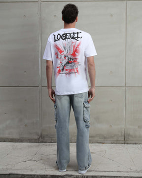 Camiseta con estampado de logo desgastado 