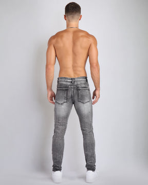 Spray Paint Distressed Black Jeans with Graffiti Ripped