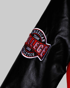 Baseball Bomber Jacket with Contrast Sleeves-Mexico Local Delivery