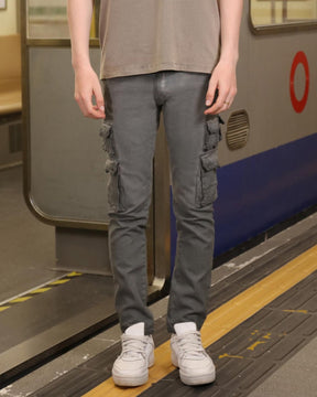 Slim-fit Cargo Jeans with Functional Side Pockets-Mexico Local Delivery