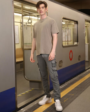Slim-fit Cargo Jeans with Functional Side Pockets-Mexico Local Delivery