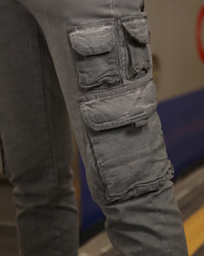 Slim-fit Cargo Jeans with Functional Side Pockets-Mexico Local Delivery