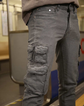 Slim-fit Cargo Jeans with Functional Side Pockets-Mexico Local Delivery