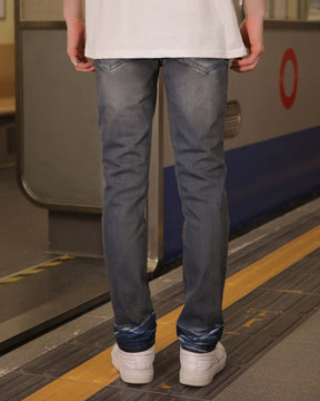 Classic Versatile Slim Fit Dark Wash Blue Jeans