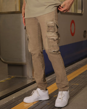 Slim-fit Cargo Jeans with Functional Side Pockets-Mexico Local Delivery