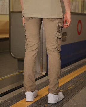 Slim-fit Cargo Jeans with Functional Side Pockets-Mexico Local Delivery