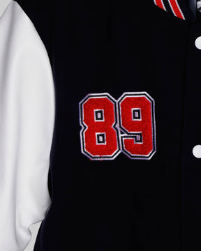 Baseball Bomber Jacket with Contrast Sleeves-Mexico Local Delivery
