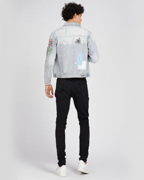 Casual and Versatile Blue Rip & Repair Denim Jacket