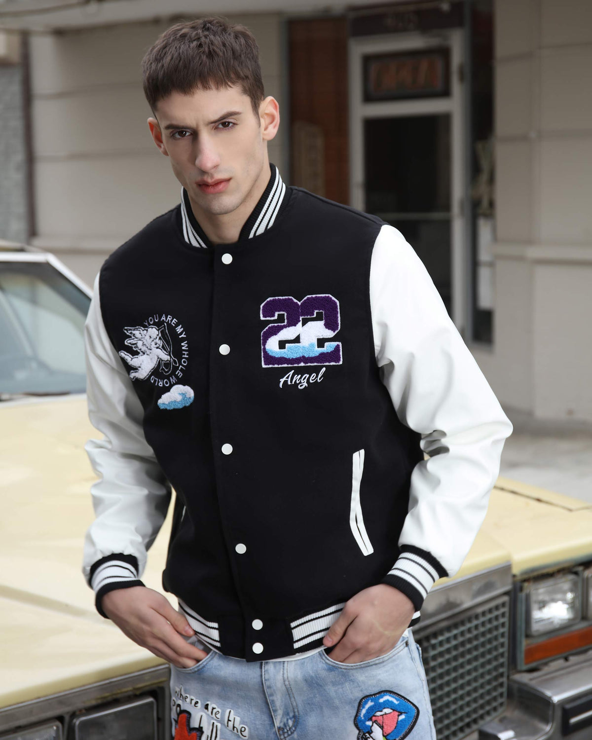 Embroidered Logo Baseball Jacket-Mexico Local Delivery