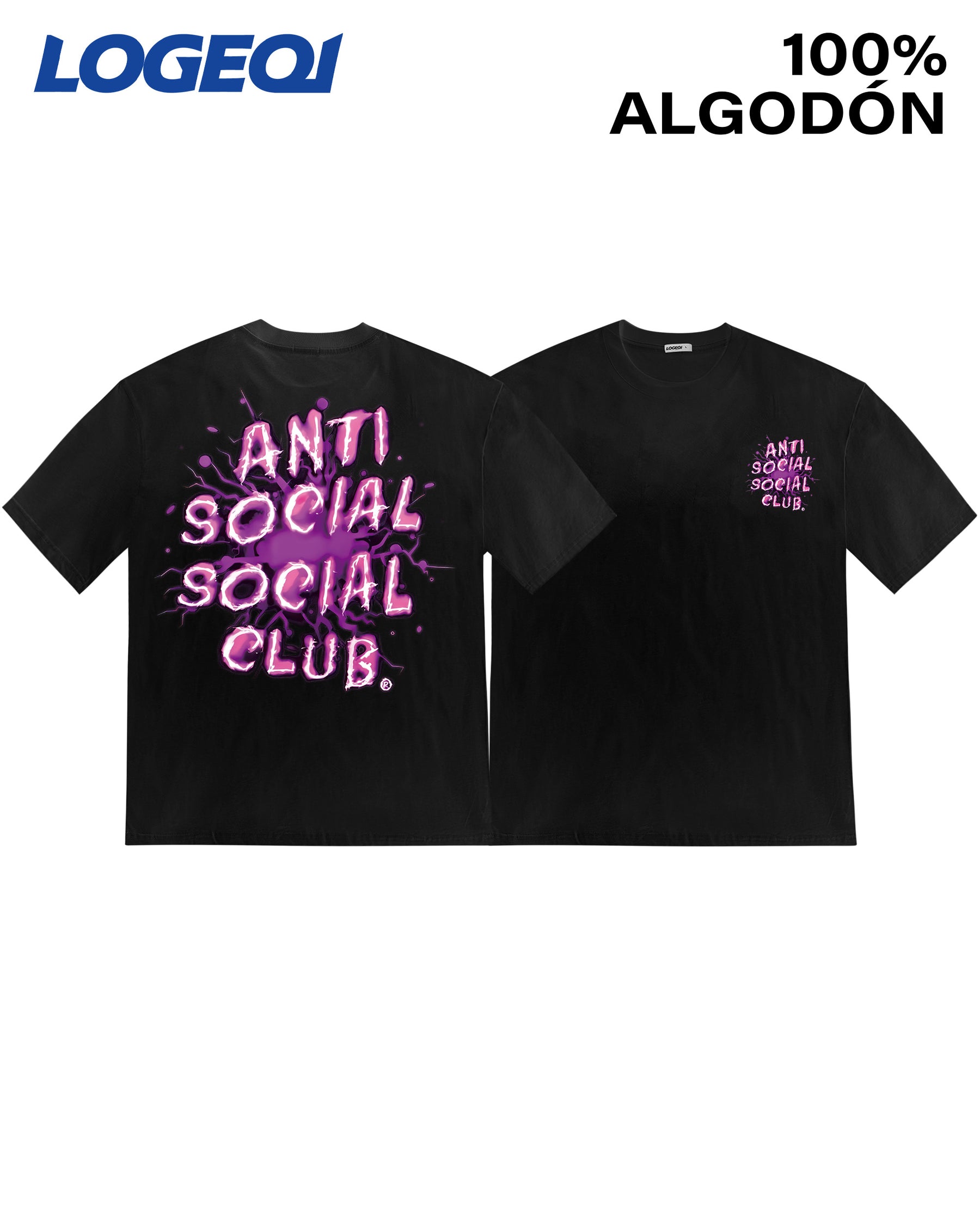 Anti Social Club Men's Streetwear Graphic T-Shirts 100% Cotton