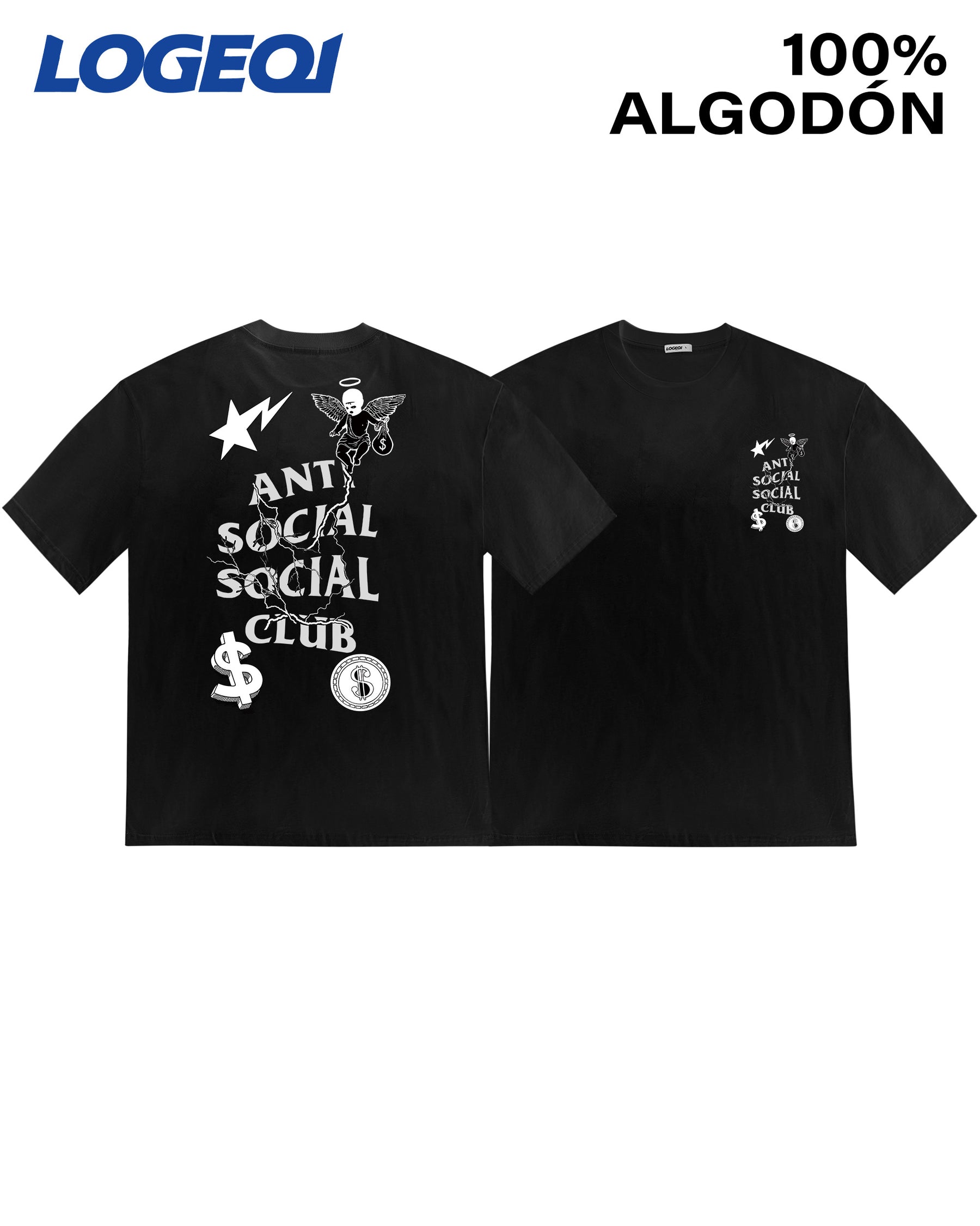 Anti Social Club Men's Streetwear Graphic T-Shirts 100% Cotton