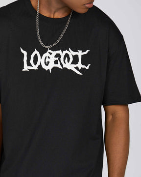 Camiseta con estampado de logo desgastado 