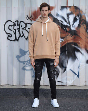 Sudadera con capucha de polar para hombre: tejido suave cepillado, cálida y casual | LOGEQI