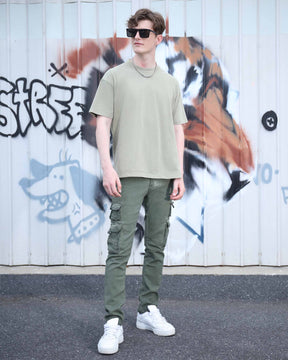 Slim-fit Cargo Jeans with Functional Side Pockets-Mexico Local Delivery