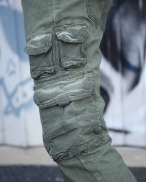 Slim-fit Cargo Jeans with Functional Side Pockets-Mexico Local Delivery