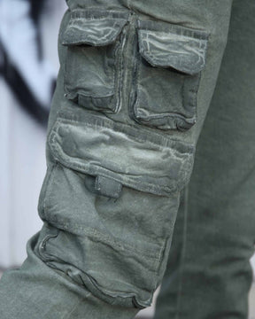Slim-fit Cargo Jeans with Functional Side Pockets-Mexico Local Delivery