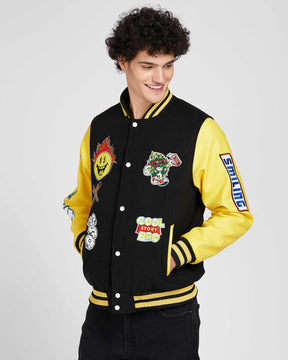 Vintage Baseball Jacket with Patches
