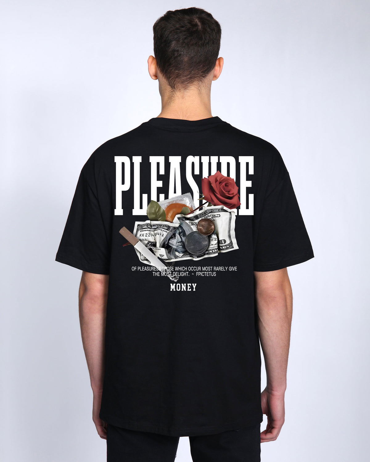 Camiseta unisex negra con diseño "Dios bendiga al estafador" - Camiseta unisex
