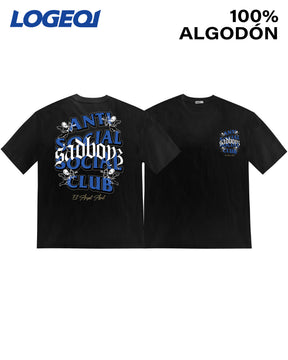 Camiseta holgada con estampado para hombre – Estilo Street Angel | Logeqi