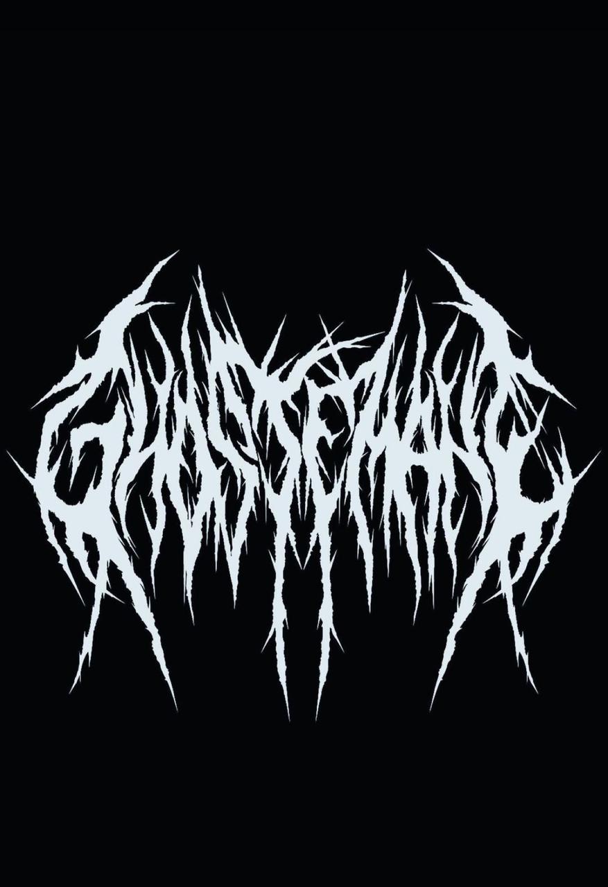 Ghostemane White Black Metal Logo, Gothic Heavy Metal Typography