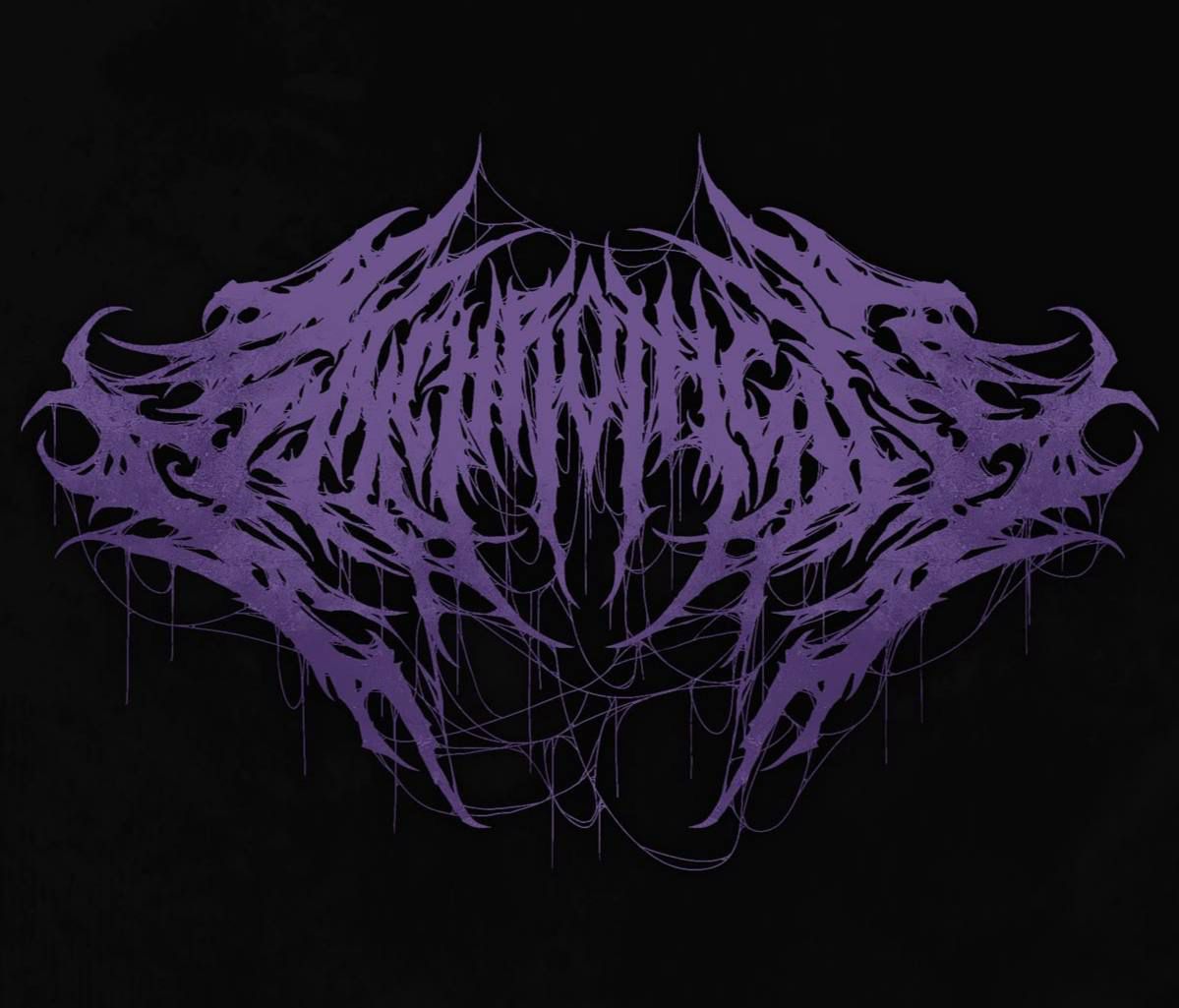 Purple abstract death metal band logo on black background. Purple Abstract Logo