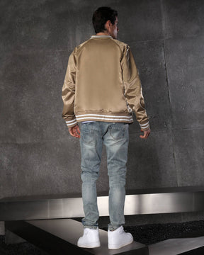 Vaqueros rotos azul claro con parches de cuadros para hombre