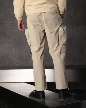 Men's Solid Straight Cargo Jogger Pants with Large Pockets for Hiking & Outdoor