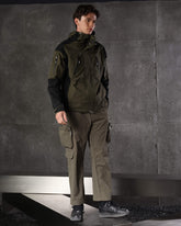 Men's Solid Straight Cargo Jogger Pants with Large Pockets for Hiking & Outdoor