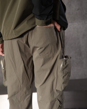 Men's Solid Straight Cargo Jogger Pants with Large Pockets for Hiking & Outdoor